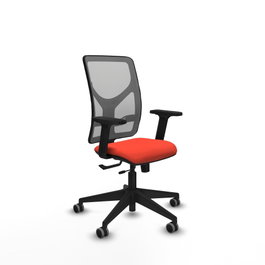 PIQUERAS Y CRESPO Silla de oficina Motilla con mecanismo Sincro/Traslack, Naranja oscuro y Gris