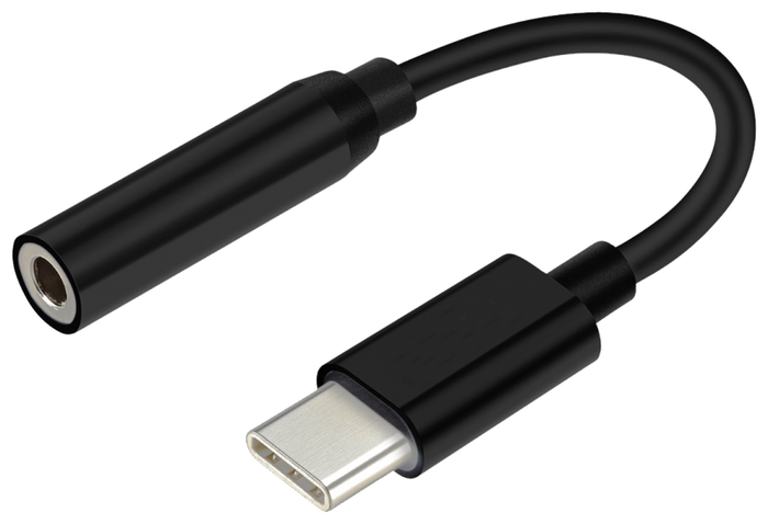 Aisens Conversor USB-C a Audio Jack 3.5mm Hembra Negro 15cm