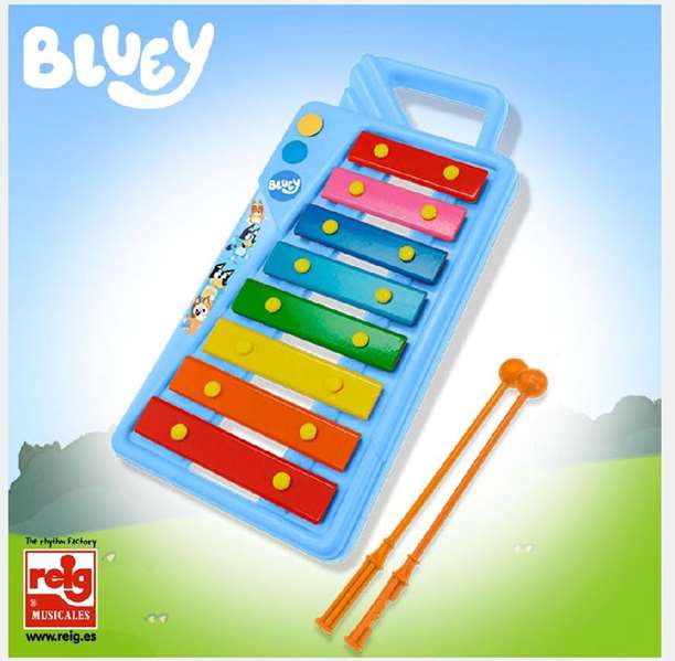 Reig Xilófono Infantil de 8 Notas en Estuche Bluey de Plástico