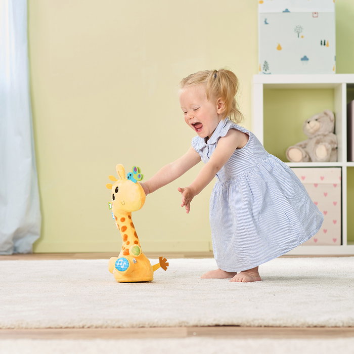 VTech Cristina La Jirafa Bailarina 80-621322, Peluche Interactivo para Bebes +12 Meses con Movimiento, Musica, Luces y Aprendizaje de Numeros y Animales