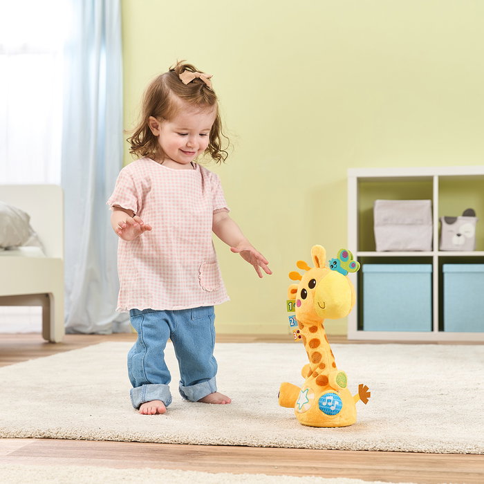 VTech Cristina La Jirafa Bailarina 80-621322, Peluche Interactivo para Bebes +12 Meses con Movimiento, Musica, Luces y Aprendizaje de Numeros y Animales