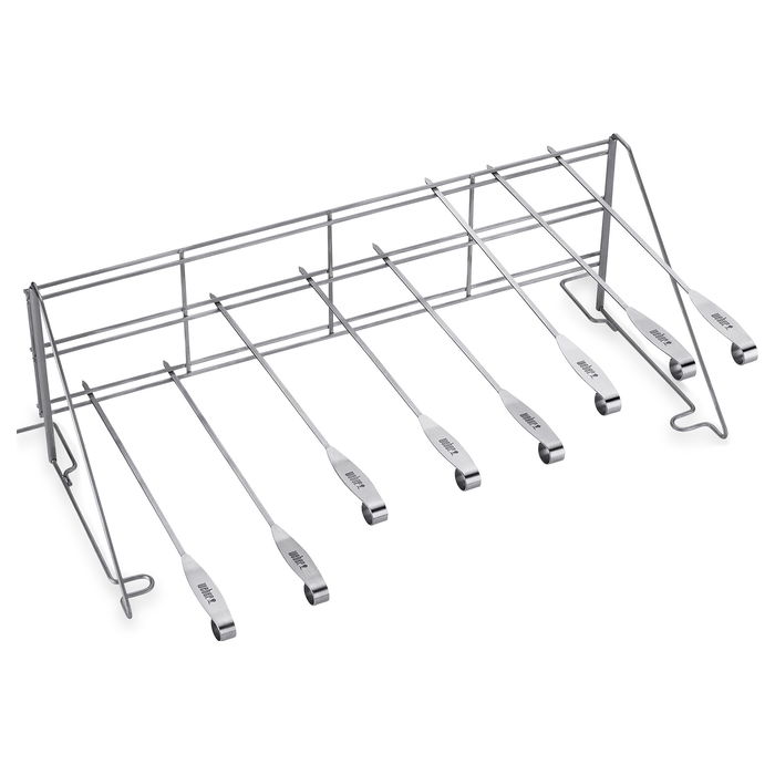 Weber 7635 Flavorizer Bars para Parrilla, Brochetas de Acero Inoxidable Porcelanizado, Color Plata, 600 mm