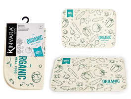 Kinvara Mantel Individual Rizo Organic 33 x 48 cm Verde/Blanco Algodon/Poliester (Set de 24)