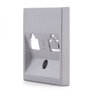 Panasonic Tapa Frontal Novella 1X Rj11-Rj45 o 2X Rj11-Rj45, Color Plata, Compatible con Mecanismo Karre