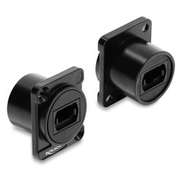 DeLOCK Adaptador MPO tipo D hembra a hembra negro