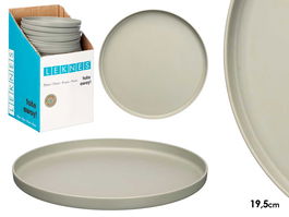 Leknes Plato Llano 19.5 cm Diámetro Gris (Set de 24)