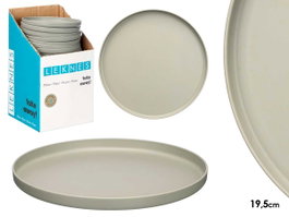 Leknes Plato Llano 19.5 cm Diámetro Gris (Set de 24)