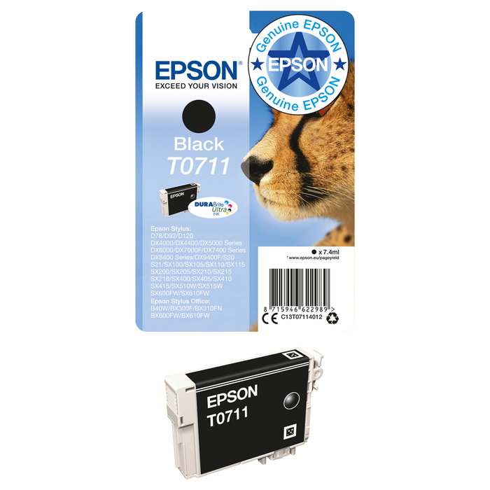 Epson T0711 Cartucho de Tinta Negro Durabrite Ultra Epson T0711 Cartucho de Tinta Negro Durabrite Ultra