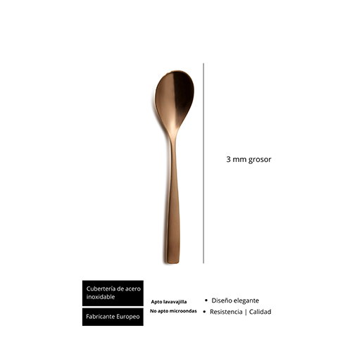 Summa Cuchara Mesa Satin Cobre Acero Inoxidable 18/10 PVD, 200 mm, Cubertería (Set de 12) Summa Cuchara Mesa Satin Cobre Acero Inoxidable 18/10 PVD, 200 mm, Cubertería (Set de 12)