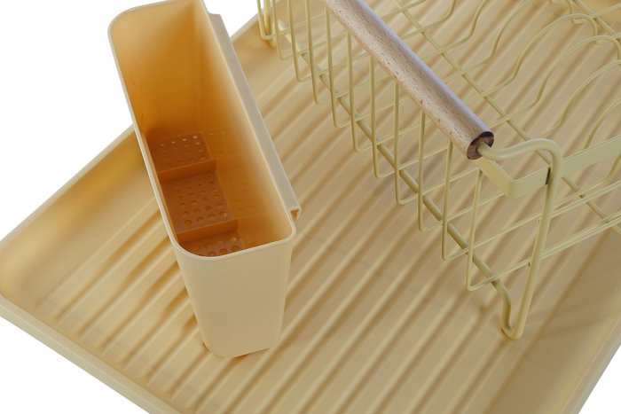 DKD Home Decor Chinalight 22 Escurreplatos Vintage Terracota Amarillo Metal y PP 32 x 20 x 44 cm (2 Unidades)