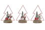 DKD Home Decor Decoracion Navidad Tradicional Rojo Marron Arbol Pinguino Papa Noel Muñeco Nieve Madera Metal Led 11 x 21 x 17 cm (3 Unidades)