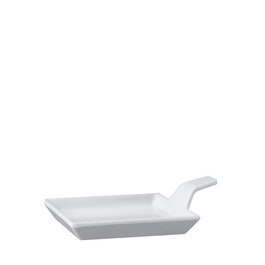APS Platillo Mini Buffet con Asa Blanco, Melamina, 9.5x9.5 cm