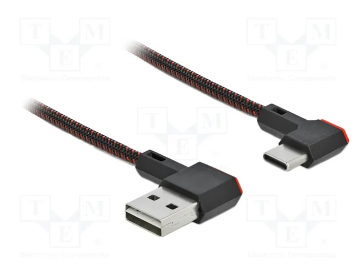 DeLOCK Cable EASY-USB 2.0 USB Tipo-A a USB Tipo-C de 2 m Negro con Conectores Angulares DeLOCK Cable EASY-USB 2.0 USB Tipo-A a USB Tipo-C de 2 m Negro con Conectores Angulares
