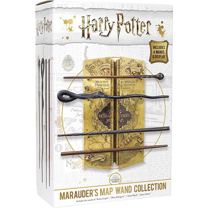 The Noble Collection Mapa Del Merodeador Varitas Remus Lupin Peter Pettigrew Sirius Black James Potter Harry Potter Expositor 39cm