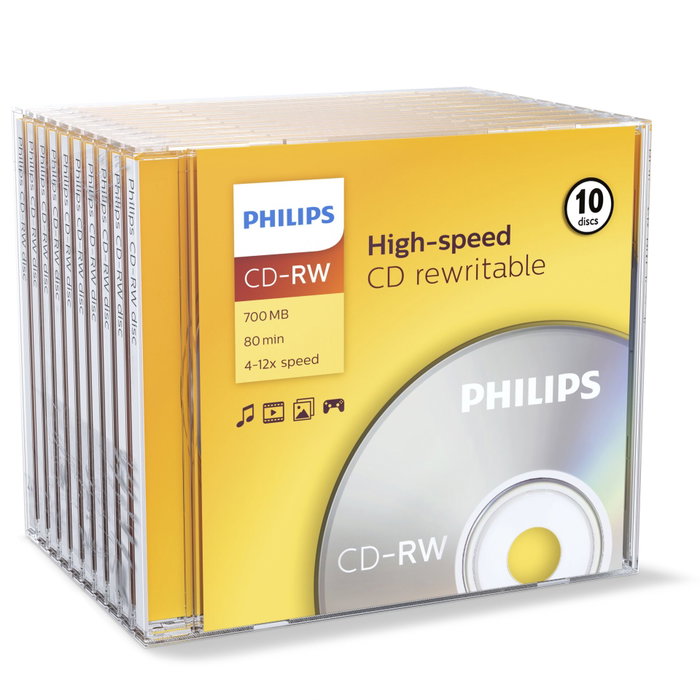 Philips CD-RW 700 MB 80 Min 4-12x Jewel Case