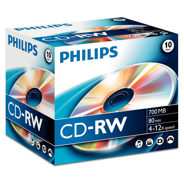 Philips CD-RW 700MB 80Min Pack de 10