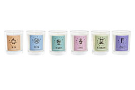 DKD Home Decor Set de 3 Velas Perfumadas de Tarot Multicolor