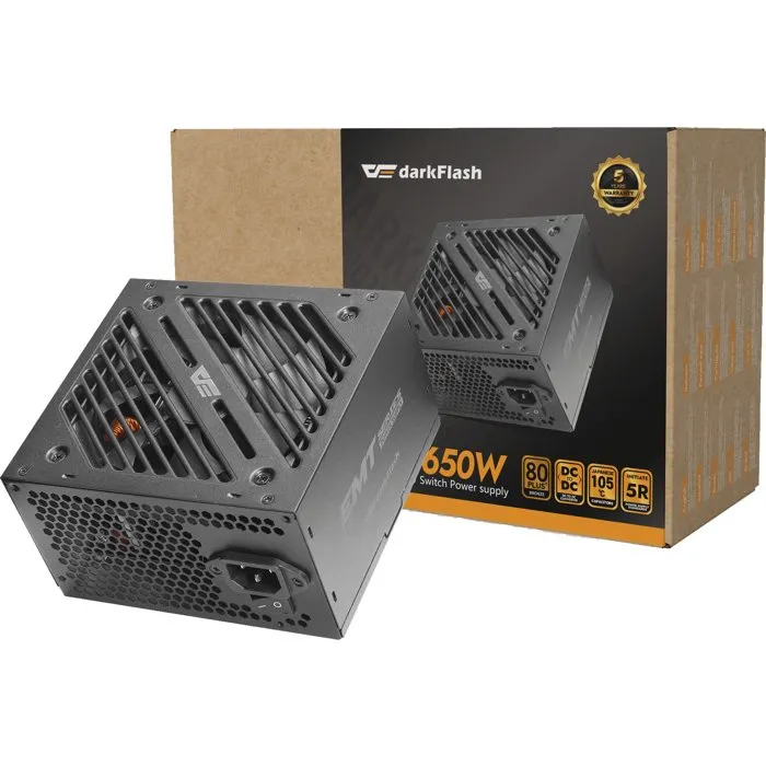 Darkflash DFEMT650BK Fuente de Alimentación para PC no modular 650W 80 Plus Bronze