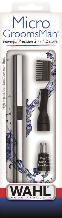Wahl 5640-616 Recortadora Facial Higiénica con Accesorios Nariz y Orejas GROOMSMAN MICRO