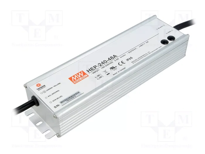 MEAN WELL HEP-240-48A Alimentador de Impulso 240W 48VDC MEAN WELL HEP-240-48A Alimentador de Impulso 240W 48VDC
