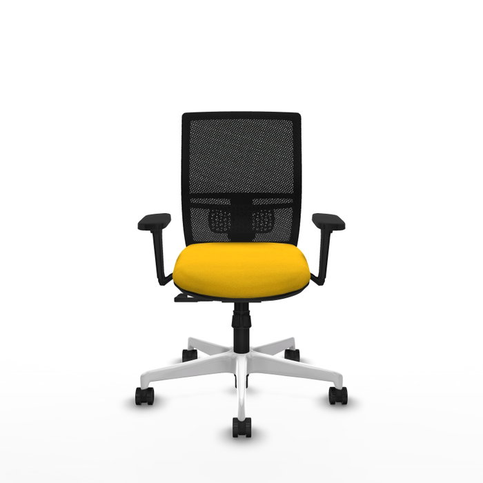 PIQUERAS Y CRESPO Silla de oficina Yunquera con mecanismo Sincro, Amarillo y Negro
