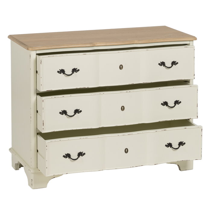 Cómoda Natural-Crema Madera 100 X 45 X 80 cm