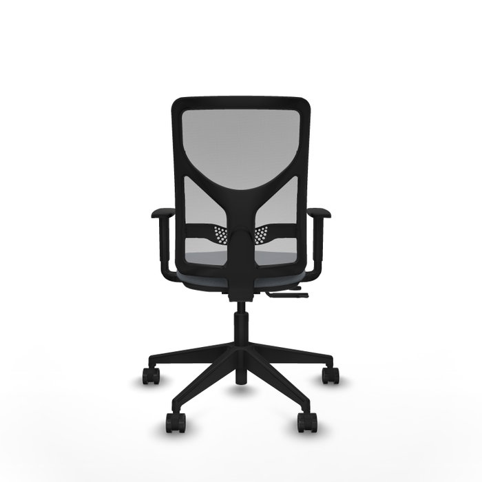 Silla de oficina Motilla con mecanismo Sincro/Traslack tapizada con Tela color Gris. Equipada con lumbar 1D, Brazos 1D y Ruedas 65mm nailon