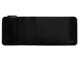 Q-connect Alfombrilla Gaming XXL con Iluminación LED RGB, Conexión USB, Base Antideslizante, Negra, 800x300x4 mm