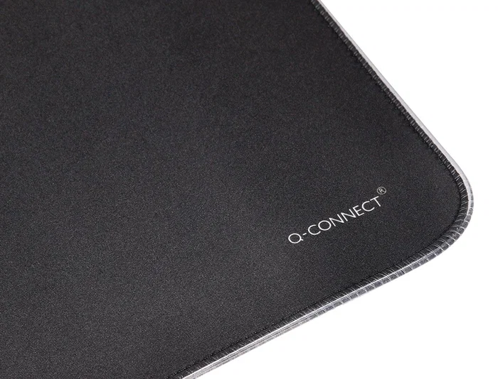 Q-connect Alfombrilla Gaming XXL con Iluminación LED RGB, Conexión USB, Base Antideslizante, Negra, 800x300x4 mm