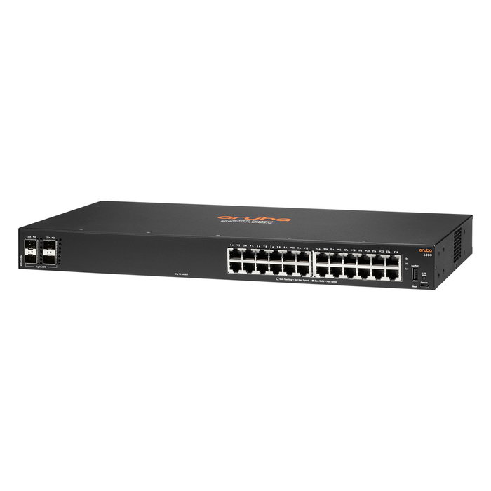 HPE Aruba Networking CX 6000 24G 4SFP Switch - Conmutador Gestionado L3, 24 Puertos Gigabit Ethernet, 4 SFP, Montaje en Rack 1U