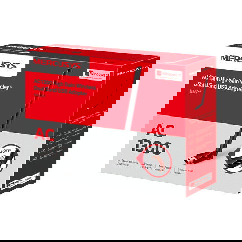TP-Link Mercusys MA30H AC1300 - Adaptador USB WiFi de Alta Ganancia y Rango, 400 Mbps en 2.4 GHz + 867 Mbps en 5 GHz, WPA3 TP-Link Mercusys MA30H AC1300 - Adaptador USB WiFi de Alta Ganancia y Rango, 400 Mbps en 2.4 GHz + 867 Mbps en 5 GHz, WPA3