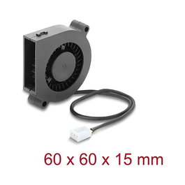 DeLOCK Ventilador radial 12V CC 60x60x15mm 3 Pin Negro