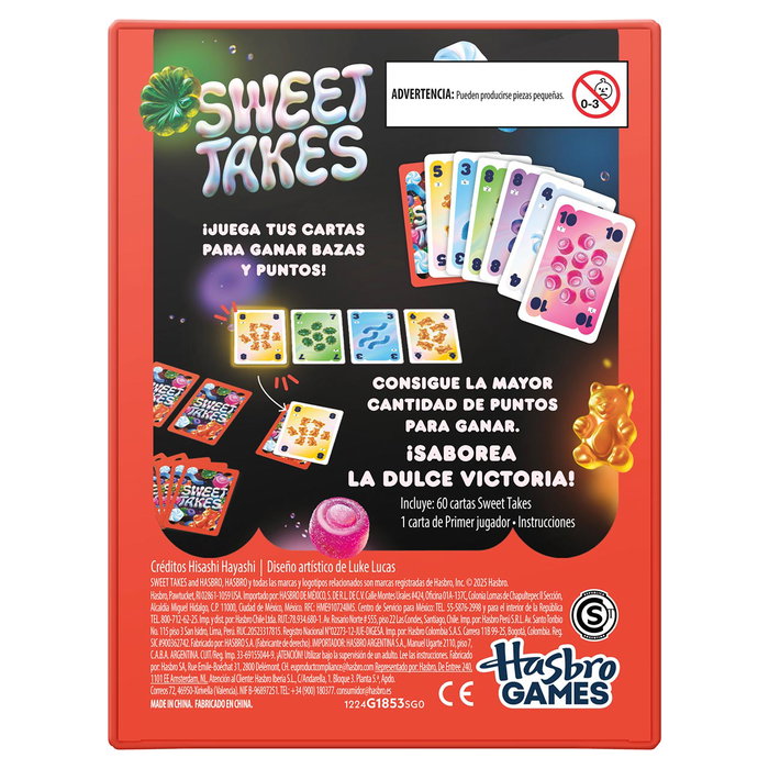 Hasbro Games Sweet Takes G1853 Juego de Estrategia y Sorpresas de Cartas con Temática de Caramelos para Niños, Adolescentes y Adultos, Edad +8 Años, Idioma Español