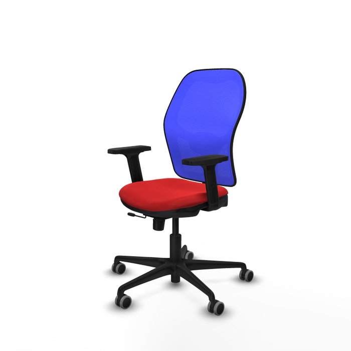 PIQUERAS Y CRESPO Silla de oficina Jorquera con mecanismo Sincro/Traslack, Rojo y Azul
