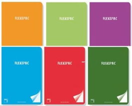 PACSA Pack de 6 libretas A5+ 48 hojas 90g cuadrícula 3x3 colores surtidos