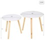 Max Home Set 2 Mesas Auxiliares Redondas Madera D48xH45cm y D39xH39cm MDF