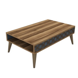 Hanah Home Mesa de Centro City Walnut Chalcedony Roble y Calcedonia 105x60x36.6 cm