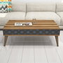 Hanah Home Mesa de Centro City Walnut Chalcedony Roble y Calcedonia 105x60x36.6 cm