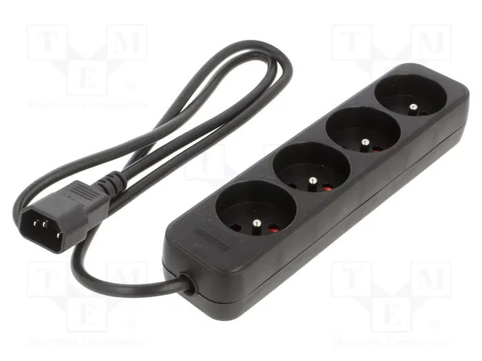Lanberg Regleta UPS 4x PL 1m negra
