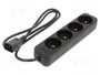 Lanberg Regleta UPS 4x PL 1m negra