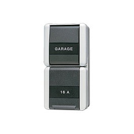 Jung 876 NA W AP/WD Toma de corriente con interruptor de cambio con campo de inscripción