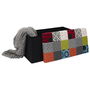 Home Deco Factory Banco Puf Plegable Patchwork Colección Essentiel Almacenamiento Asiento 76x38x38 cm