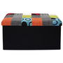 Home Deco Factory Banco Puf Plegable Patchwork Colección Essentiel Almacenamiento Asiento 76x38x38 cm