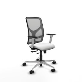 PIQUERAS Y CRESPO Silla de oficina Motilla con mecanismo Sincro/Traslack, Blanco y Gris