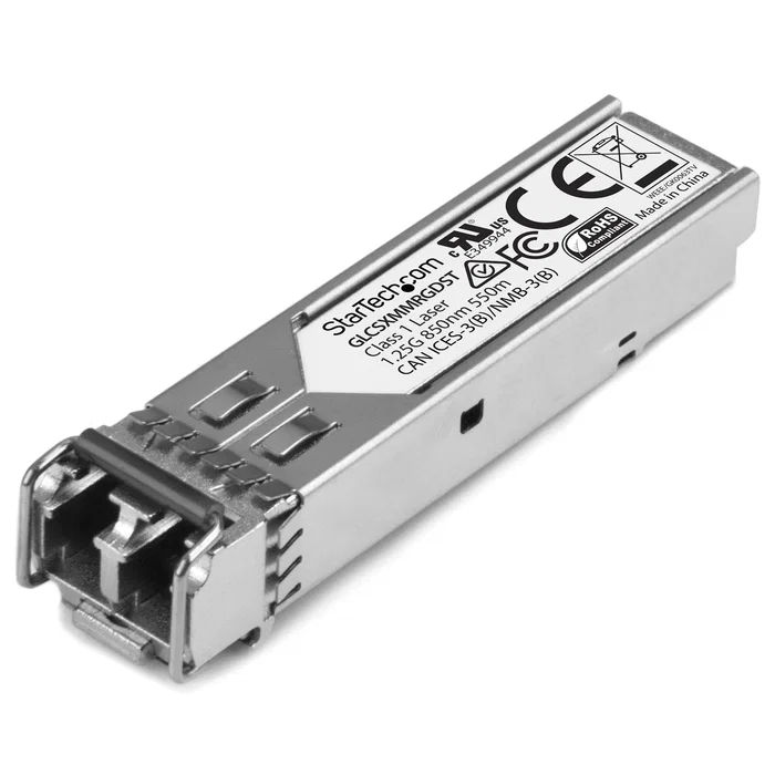 StarTech Módulo Transceptor SFP Compatible con Cisco GLC-SX-MM-RGD, Multimodo 1GbE, LC, 550m, 850nm StarTech Módulo Transceptor SFP Compatible con Cisco GLC-SX-MM-RGD, Multimodo 1GbE, LC, 550m, 850nm