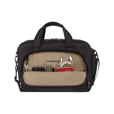 Wenger 653497 Maletín para portátil de hasta 16 pulgadas con bolsillo para tableta, color negro