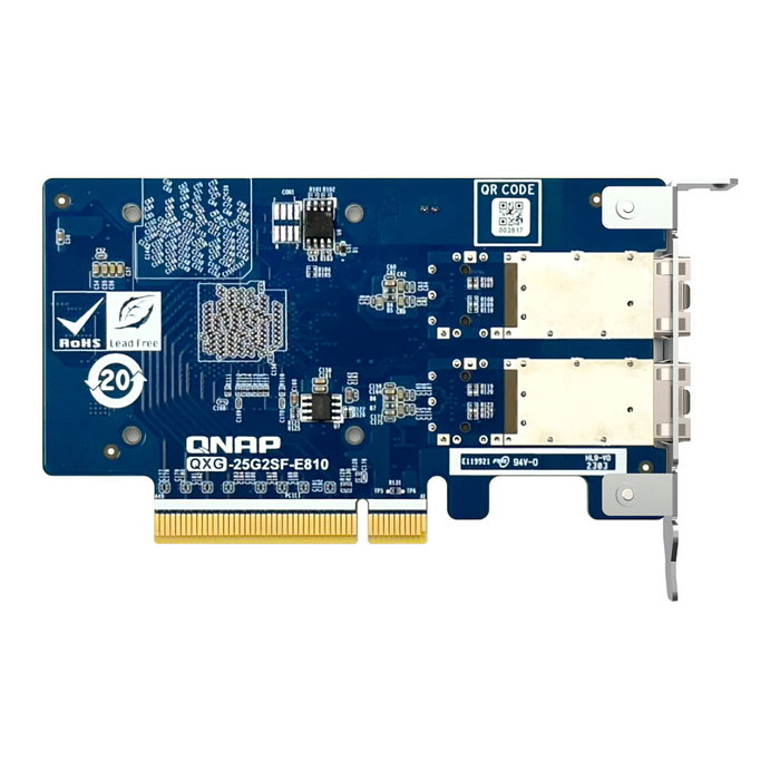 QNAP QXG-25G2SF-E810 Adaptador de red de 25 GbE con doble puerto SFP28 QNAP QXG-25G2SF-E810 Adaptador de red de 25 GbE con doble puerto SFP28