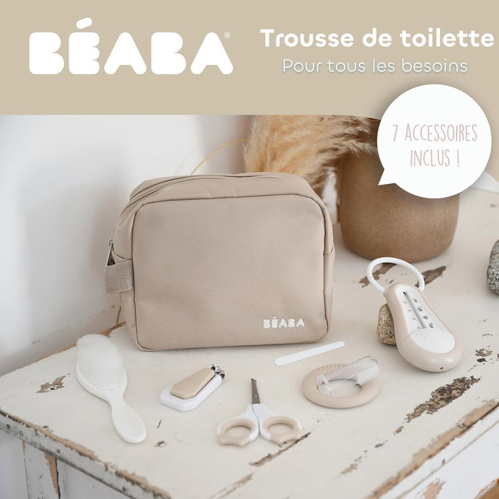 Beaba Neceser de viaje con 7 Accesorios - Arcilla