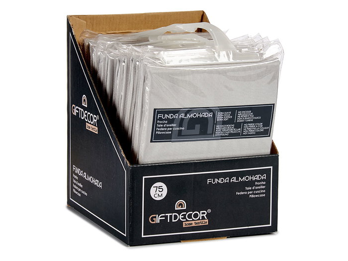 Giftdecor Funda Almohada 70x75 cm Gris 100% Poliéster Extra Suave (Set de 24)