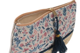 DKD Home Decor Neceser Shabby Country floral Natural Azul 1 x 15 x 21 cm